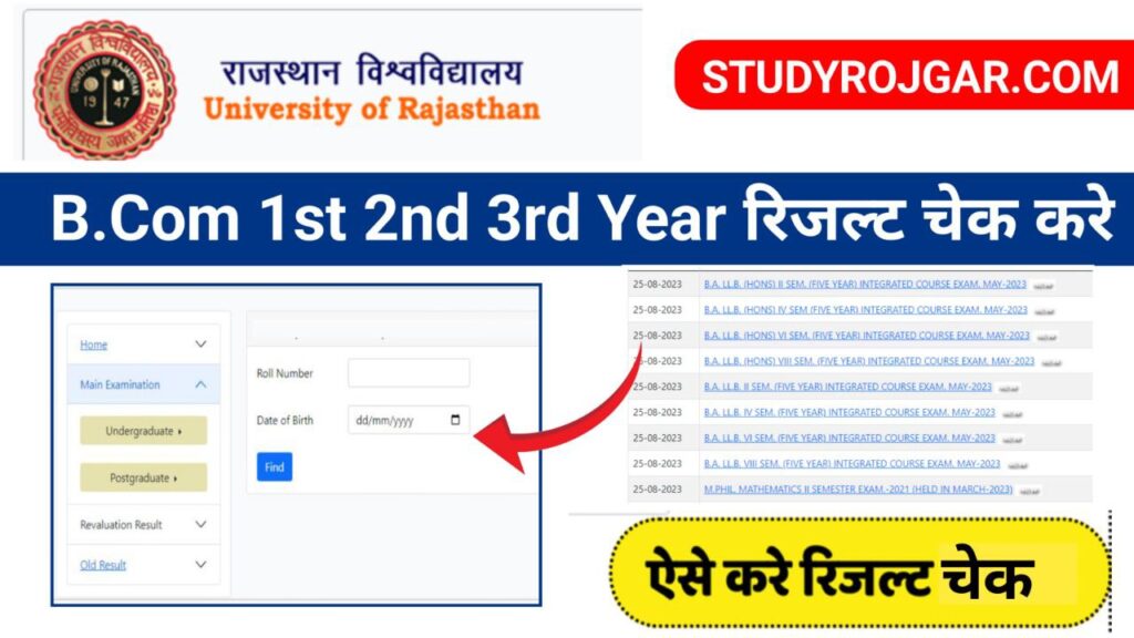 Rajasthan University Bcom Result Release: राजस्थान यूनिवर्सिटी बीकॉम 1st, 2nd, 3nd रिजल्ट जारी